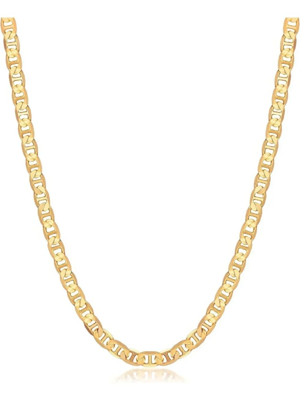 Elegant 18K Gold Plated Mariner Chain Necklace for Women - Flat Marina Style